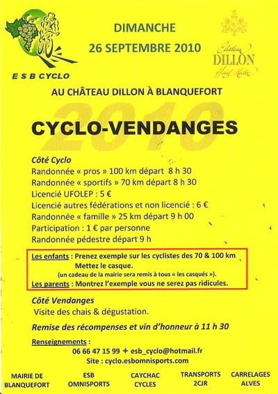 Cyclo des vendanges à Blanquefort